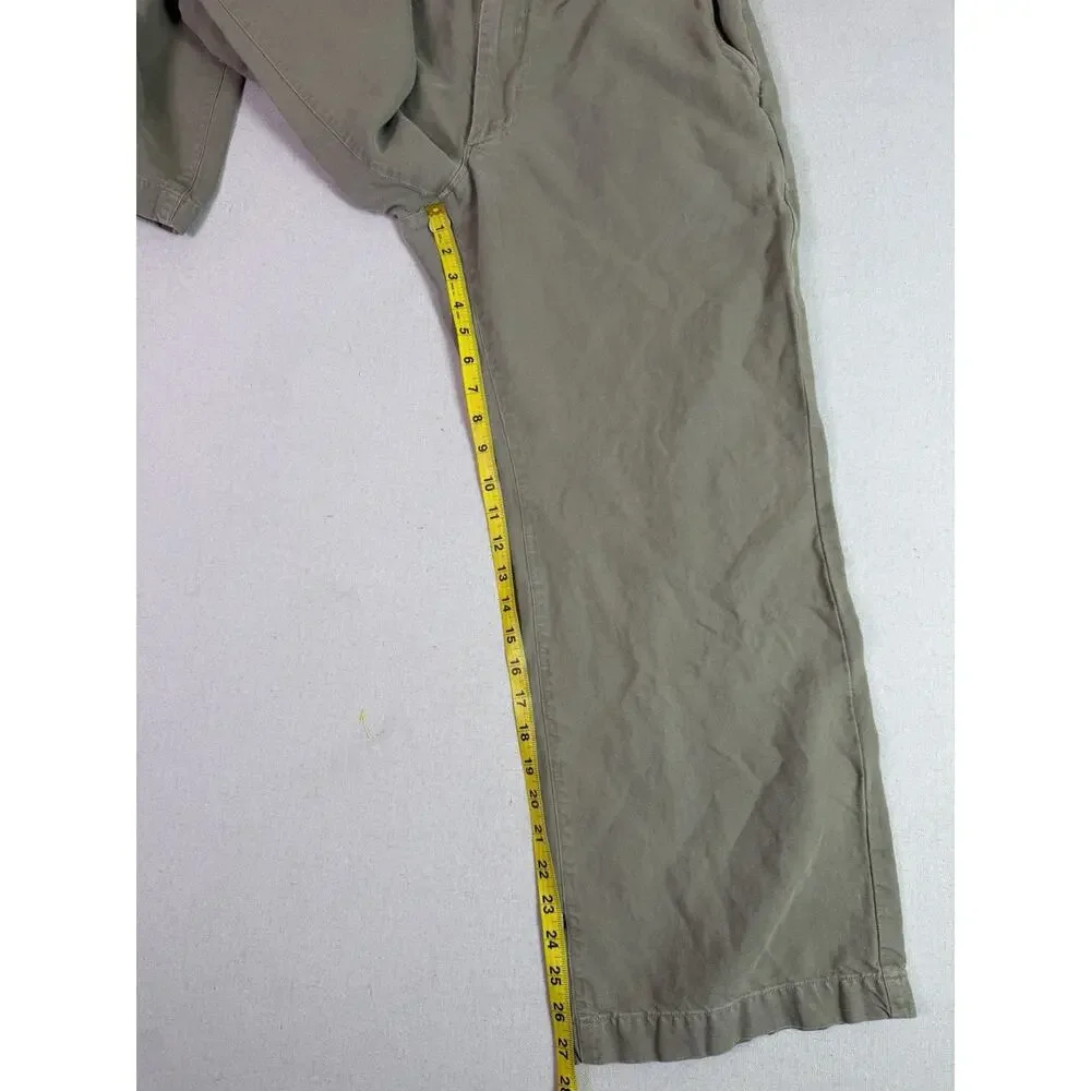 Banana Republic Linen Cotton Straight Leg Khaki Chino Pants Men's 34x30 Safari